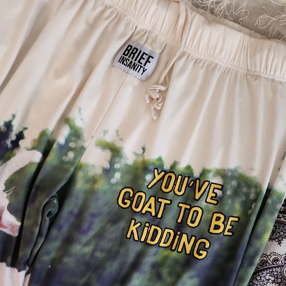 Hilarious Goat Print Pajama Bottoms β Size XXL - Picture 3 of 4